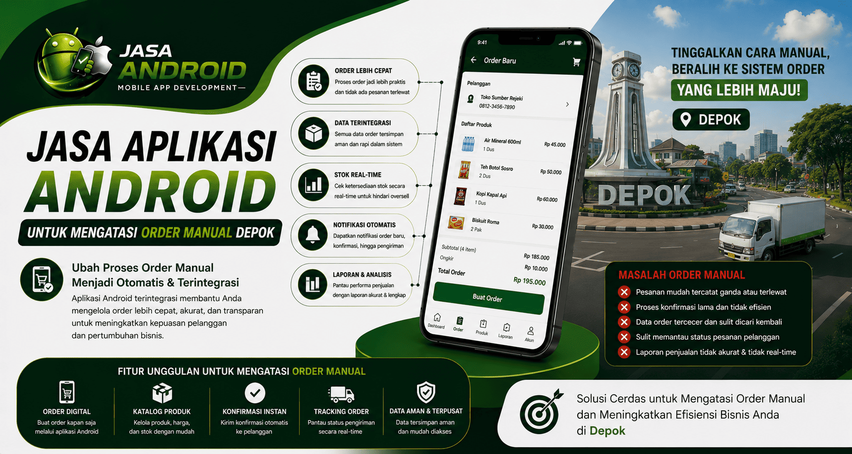 Jasa Aplikasi Android untuk Mengatasi Order Manual Depok | Aplikasi Order Custom